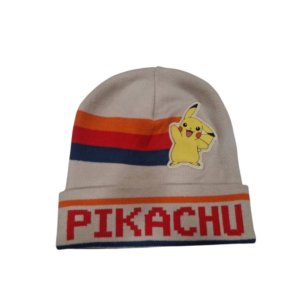 Pokémon Pikachu Knit  Beanie Hat Beige One Size OSFM 2022 For Kids Licensed